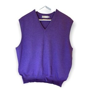 Peter Millar Purple Wool V-neck Sweater Vest 100% Merino Wool. Vintage?.